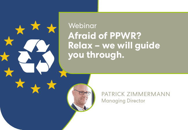 Todas las fechas límite, reglas y requisitos de un vistazo: en nuestro seminario web le mostraremos cómo hacer que sus productos cumplan con la PPWR en el futuro