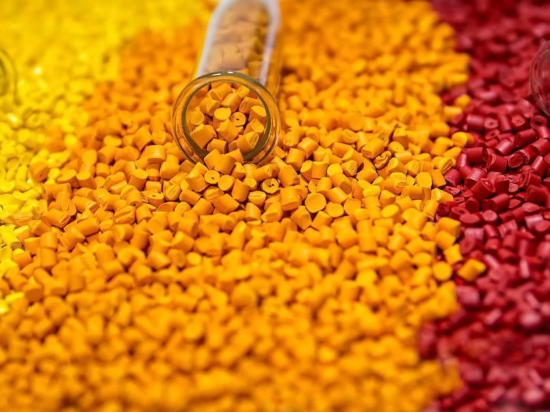 Plastic granules.